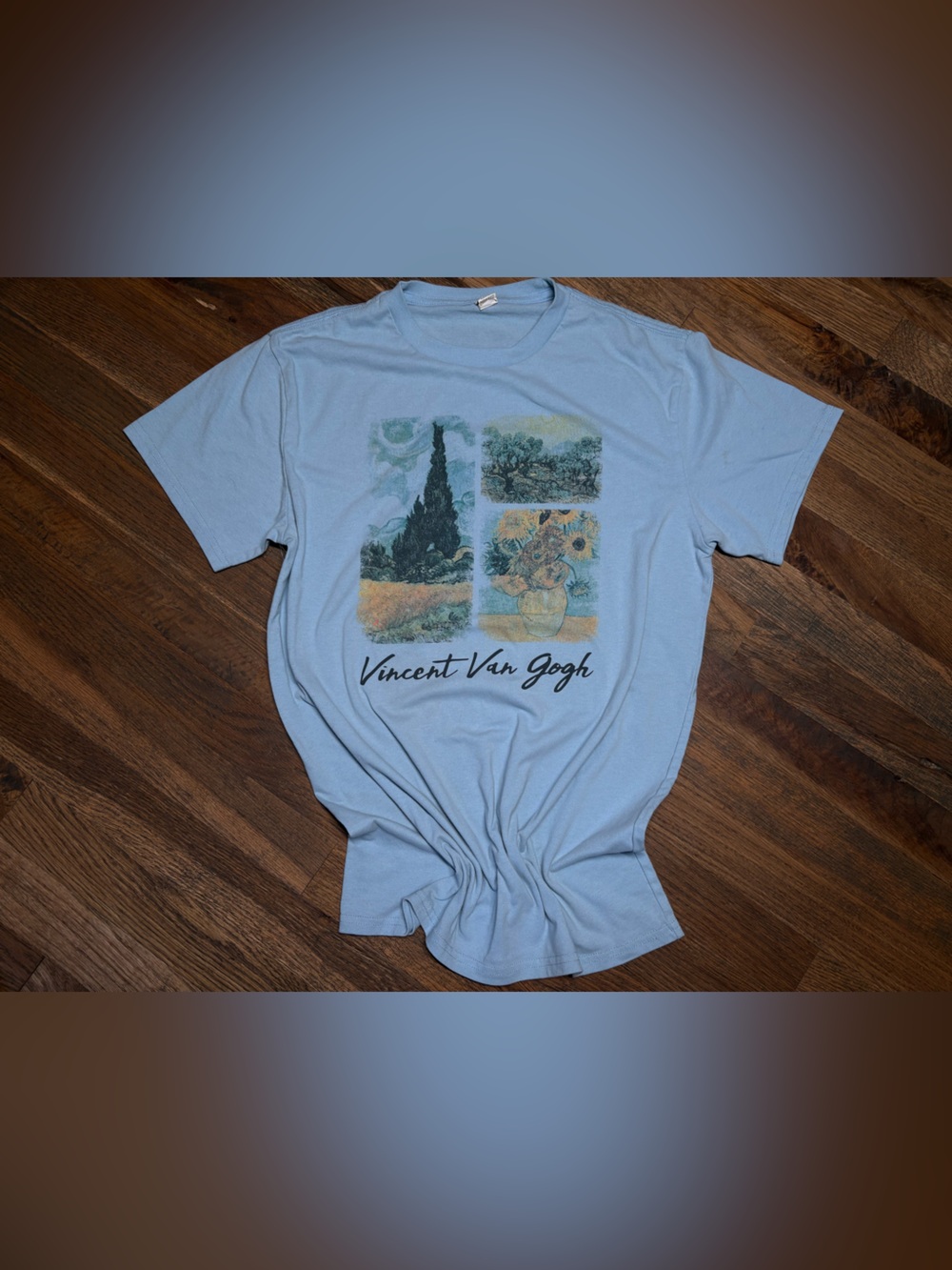 Vincent Van Gogh Light Blue Graphic Tee